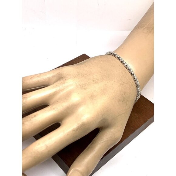 Diamond Tennis Bracelet 1.50ctw Round Cut 14k White Gold 7'' inches Long - Picture 3 of 12